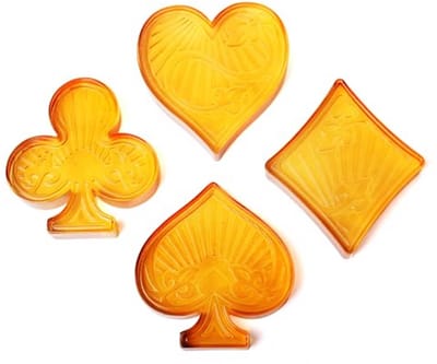 Poker Beeldjes - Kunst Decoratie - Woonkamer Decoreren - Set van 4 - 12 cm - Geschilderd