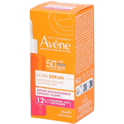 Avène Zon Opvullend Ultra-Serum Anti-aging SPF50+, Zeer Hoge Zonnebescherming, Hyaluronzuur & Niacinamide, Gevoelige Huid 30ml