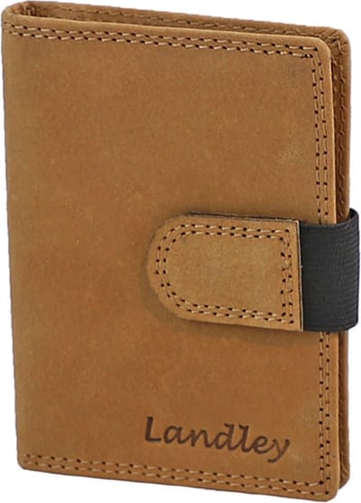 Landley Leren Pasjeshouder - Mapje voor 22 pasjes - Dames / Heren Creditcardhouder - Vintage Hunter Leer - Cognac