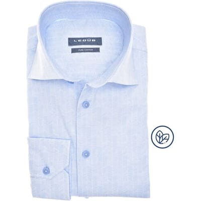 Ledûb Overhemd Printed Herringbone Fantasy Licht Blauw / male
