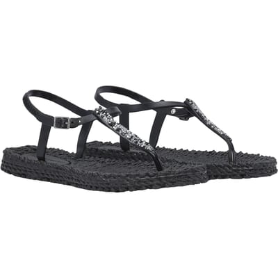 Slippers met enkelband en glitter CHEERFUL10G - 001 Black