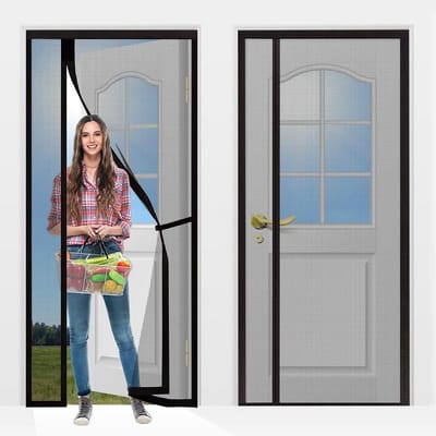 Deurhor met Magnetische Sluiting 70x245cm Zwart Universeel