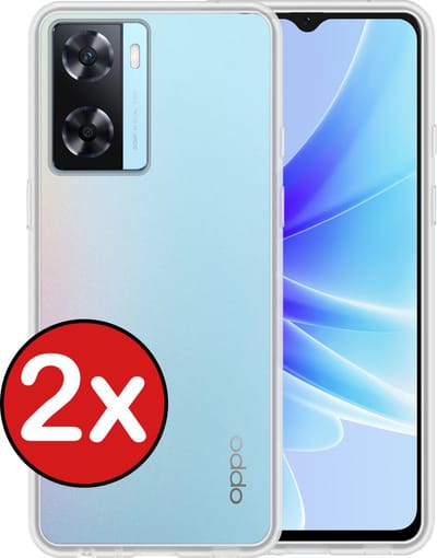 Hoesje - 2 Stuks - Geschikt voor OPPO A57s - Sterk & Shockproof - Telefoonhoes - Back Cover - Case Siliconen - Telefoon Hoes - Transparant