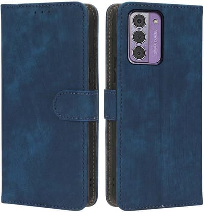 Geschikt voor Nokia G42 5G Magnetische flip lederen hoesje - Blauw