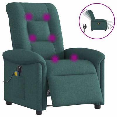 vidaXL - Massagestoel - elektrisch - verstelbaar - stof - donkergroen