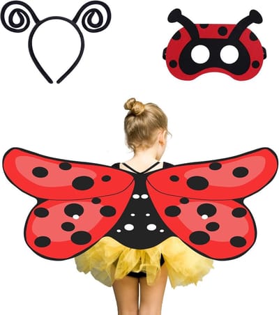 Wings Kostuum voor Kinderen - 3-delig Cloak Set met Viltmasker, Hoofdband en Poncho voor Cosplay, Halloween en Feestjes