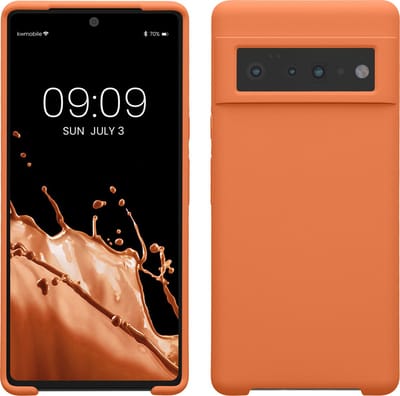 kwmobile telefoonhoesje geschikt voor Google Pixel 6 Pro - Hoesje met siliconen coating - Smartphone case in warme abrikoos