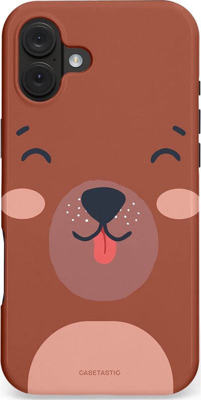 Casetastic hoesje geschikt voor Apple iPhone 16 Plus - MagSafe - Dubbellaagse bescherming - Knuffelkopjes beer - Fashion Case - Terracotta Taupe