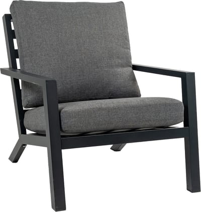 Loungestoel Bezano | Matt Black/Grey | Aluminium