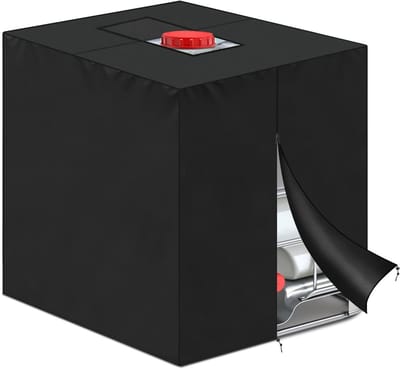 Dailygoods- IBC Tank Cover Waterdicht - IBC Container Cover - Tarpaulin met Rits - Anti-UV Bescherming - 1000 Liter - 120 x 100 x 116 cm - Watertankhoes
