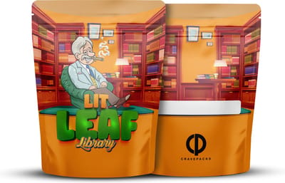 CravePacks Lit Leaf Library 10X12,7CM - Mylar bags - Gripzakjes - Ziplock - Vershoudzakjes