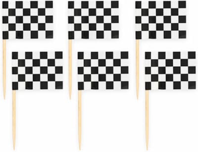 150x Cocktailprikkers Race Vlag- Hapjes Cocktail Tapas Zomer Terras Prikkers