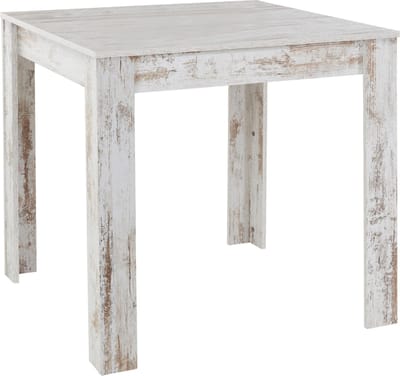 Lynn|Eettafel 80x80 cm 4 plaatsen in MDF Antiek Wit