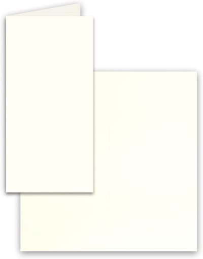 300 Stuks Dubbele Vouwkaarten DIN Lang 10,5x21 cm Blanco Wit voor Uitnodigingen en Wenskaarten