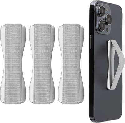 kwmobile vingerhouder voor smartphone - Vingergreep voor telefoon - Zelfklevende finger holder - Set van 3 - In zilver