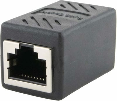 Internetkabel netwerk koppelstuk zwart - STP RJ45 verlengstuk - UTP kabel koppelstuk - female to female Ethernet adapter - CAT6A