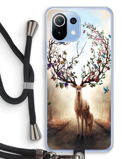 Case Company® - Hoesje met koord geschikt voor Xiaomi Mi 11 Lite hoesje met Koord - Seasons Change - Telefoonhoesje met Zwart Koord - Bescherming aan alle Kanten en Over de Schermrand