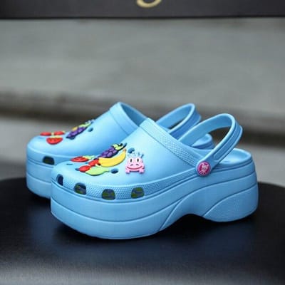 Zomer Dames Slippers Platform Klompen Outdoor Tuinschoenen Vrouwelijke Zwembadsandalen Badkamer Slippers Muiltjes Strand Slippers Feminino 40 blauw