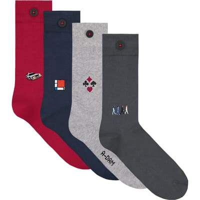 A-DAM Unisex 4-pack Casual Socks Multicolor Size: 36-40 | Socks Outlet | Unisex | Zwart