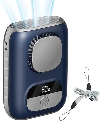 Persoonlijke Ventilator - Draagbare Koeler - Koelte Onderweg - Geluidsarme Werking - 73 x 3 x 97 cm - Blauw