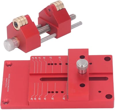 Smoakez - Beitelslijperset - Slijpgeleiding van aluminium - Voor precisie houtbewerking - 23x20x7 cm - Inclusief schuifmaat en hoekinrichting - Ges...