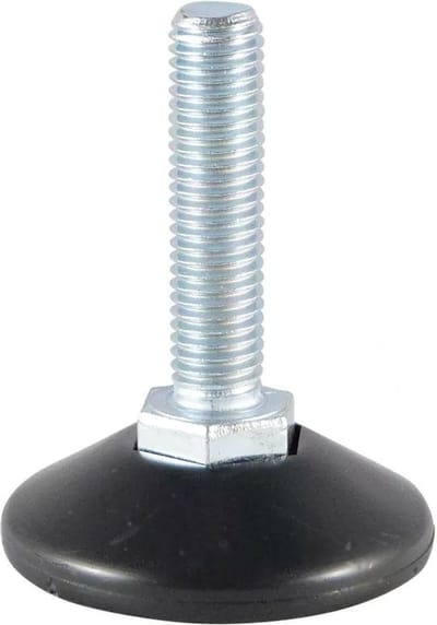 FLE - Stelvoet zwart rond Ø 3,8 cm en hoogte 1,5 cm van massief kunststof - 4 stuks