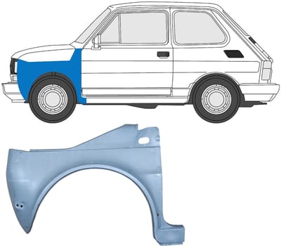 Voorste spatbord voor Fiat 126p 1972-2000 / Links
