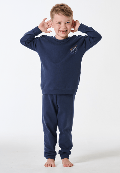 Pyjama lange interlock manchetten donkerblauw - Kids Nightwear 92