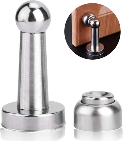 1 stuks slaapkamer vloer muur sterke magnetische deurstopper, huishoudelijke badkamer met roestvrijstalen deurstopper, magnetische deurstopper, zware magnetische deurstopper, muur-/vloergemonteerde deurhouder,
