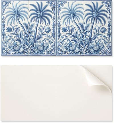 Zelfklevende vinyl decoratie met een patroon voor de slaapkamer, 100x50 cm. Tropisch plantenpatroon.