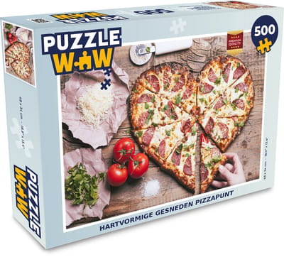 Puzzel Hartvormige gesneden pizzapunt - Legpuzzel - Puzzel 500 stukjes