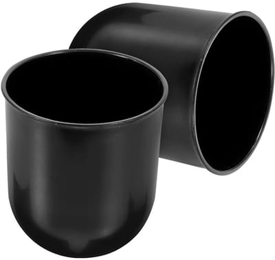 Dailygoods- Toiletborstelhouder 2 stuks - Zwart Kunststof - Borstelhouder - Eenvoudig Design - Badkamer - Afmetingen 9,5 x 8,5 cm