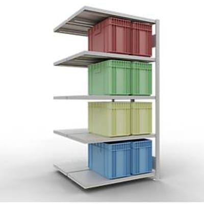 SCHULTE Lagertechnik - Dubbel legbordstelling. Type 250 kg - 2000x1000x2x500 mm, 10 schappen
