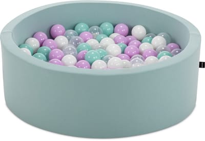Asir Ballenbak voor baby's – Mint – 200 ballen (Lila, Mint, Wit & Transparant) – 85 x 85 x 30 cm