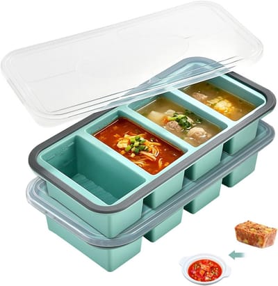Siliconen vriescontainer met deksel, 250ml - Ideaal voor soep, bouillon en sauzen, vaatwasserbestendig en extra groot
