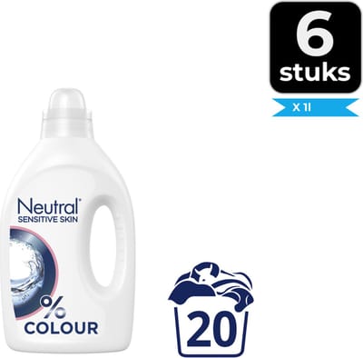 Neutral Vloeibaar Wasmiddel Kleur 1 liter - Voordeelverpakking 6 stuks