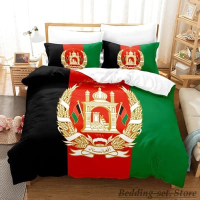 Afghanistan Vlag Beddengoed Set Eenpersoons Twee Persoons Volledig Queen King Maat Bedset Volwassene Kind Slaapkamer Dekbedovertrek Sets parure de lit Bed 70x133cm 2pcs