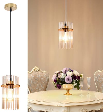 NETTLIFE Hanglamp - Glas - E27 Fitting - 1-lichts - barnsteen - Vintage Eetkamerlamp B16cm - in hoogte verstelbaar - voor Eetkamer | Slaapkamer | Café | Keuken