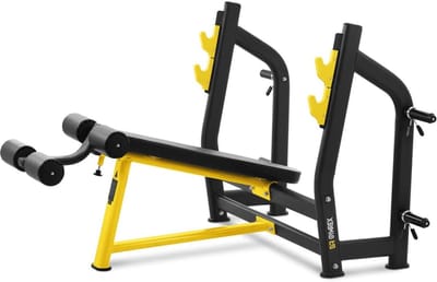 Halterbank - Bankdrukbank - Kracht training - 135 kg capaciteit - 108 x 108 cm - Zwart Geel