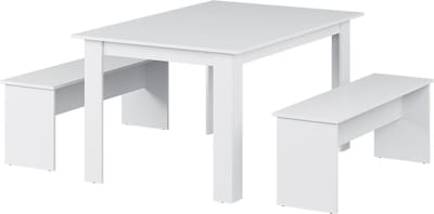 Vicco Sentio Eettafel set – 137.6 x 92.8 cm met 2 banken Wit