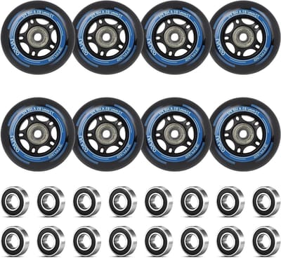 Inline Skate Wielen 72 mm - 8 Stuks - 88A Hardheid - Met ABEC 9 Lagers voor Binnen en Buiten Skaten