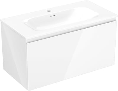 Mexen Orio badkamerkast 90 cm met wastafel Vela, 1 lade, wit glans - 91A10-09047-1-BF00-W23M00