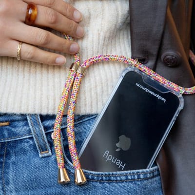 Hendy telefoonhoesje met koord - Classic - Confetti  - iPhone 14