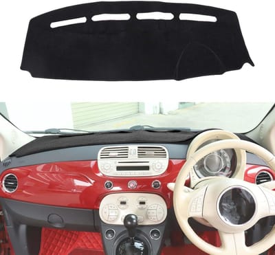 Dashboardbedekking voor Auto - Zonnebescherming, Antislip en UV-bescherming voor Fiat 500 (2008-2013) - Interieur Accessoire en Console Mat