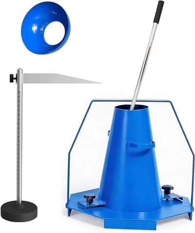 Concrete Slump Cone Test Kit, Industriële Heavy-Duty Steel Slump Cone Testing Apparatuur met stampen Staaf, Liniaal & Basisplaat, voor Standaard Concrete Werkbaarheid Consistentie Testen