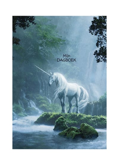 HappyBook - Diary - Journal - Dagboek - Unicorn - Eenhoorn - Groen - Schrijven - Softcover - Elastiek - Werk - Studie - Cadeau - Kinderen - Blanco - Lijntjes - Schrijven in je dagboek - Journalen - Dankbaarheid - Affirmaties - herinneringen - Plannen