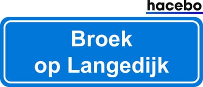 Hacebo - Plaatsnaam Sticker - 29x10 CM - Broek op Langedijk sticker - Verkeersborden sticker - grappige cadeaus - Broek op Langedijk