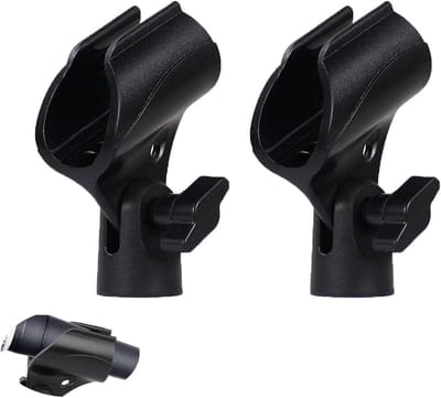 Microfoonhouders - Microfoonclips Klemmen - Muziek Opnemen - Universele Compatibiliteit - 2 stuks - Zwart