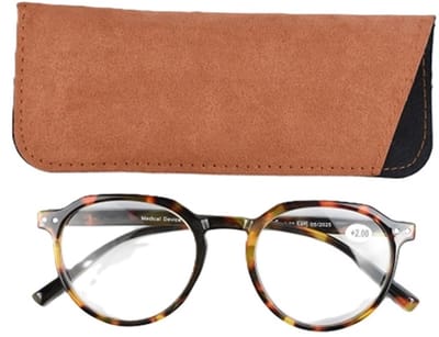 Lilly&June Trendy Leesbril Geometrisch havanna bruin gemelleerd Sterkte +1