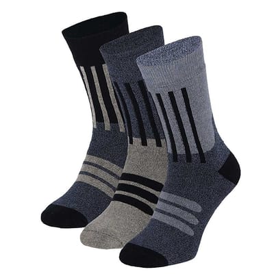 Apollo - Badstof sokken casual - Multi Blauw - Maat 36/41 - 3-Pak - Sokken dames - Warme sokken dames - warme sokken dames - Sokken dames maat 39 42